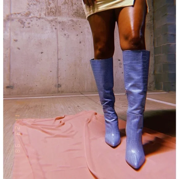 Carolina Blue Knee High boots. - Picture 4 of 5